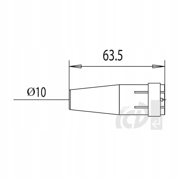Dysza gazowa mocno stożkowa Ø10 mm – dł. 63,5 mm – do MB24 (typ Binzel)